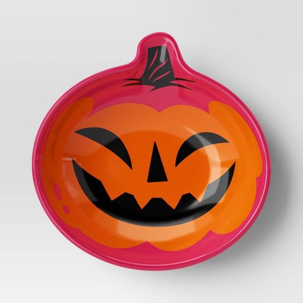 Halloween nwt 9fl oz Melamine Pumpkin Figural Snack Bowl Hyde and EEK! Boutique